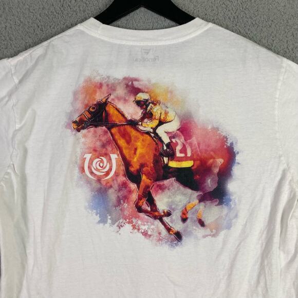 Fanatics Kentucky Derby 2021 Churchill Downs Men's White T-Shirt Size L - Picture 8 of 10